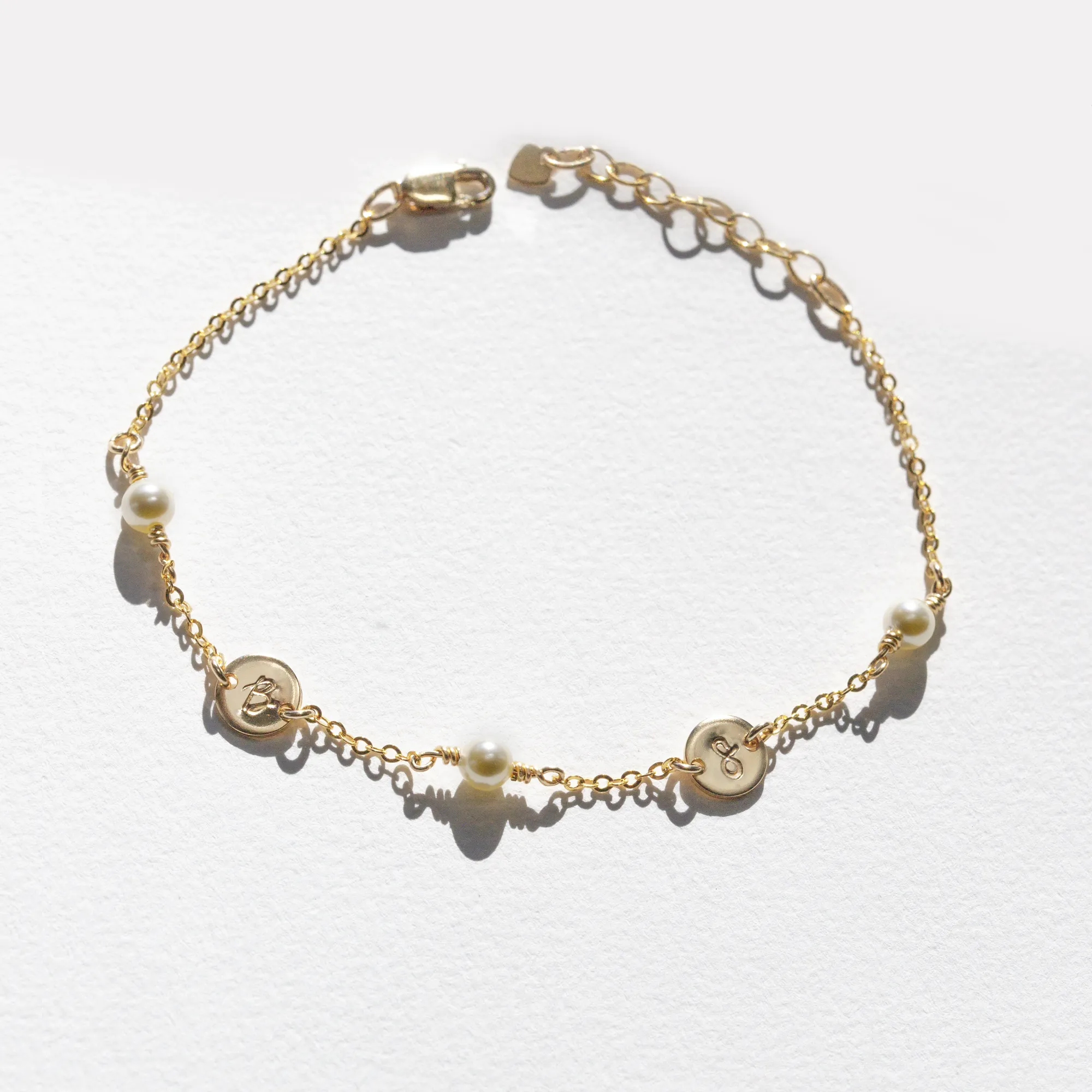 Bracelet Mini Initiales + Perle