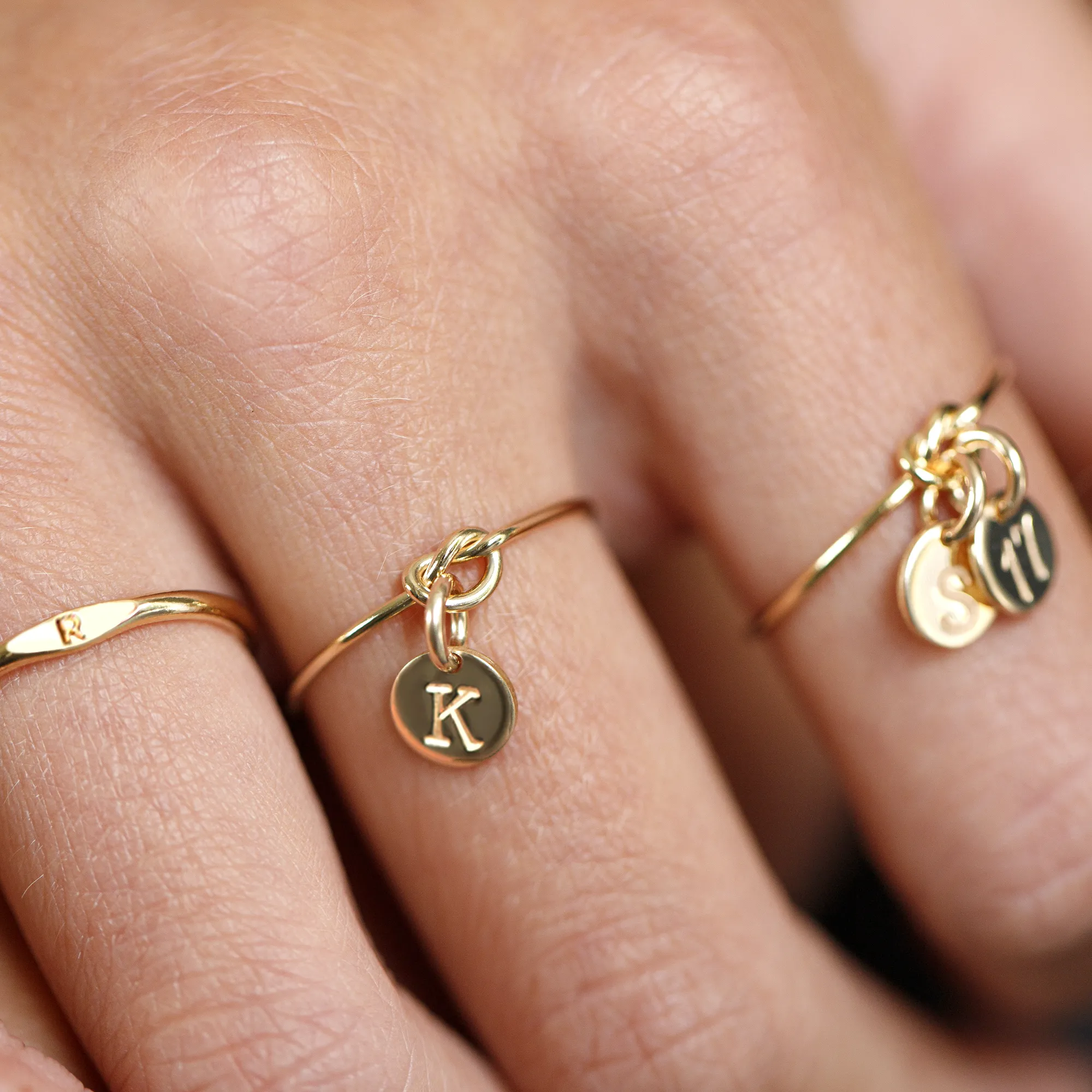 Bague Noeud Initiales