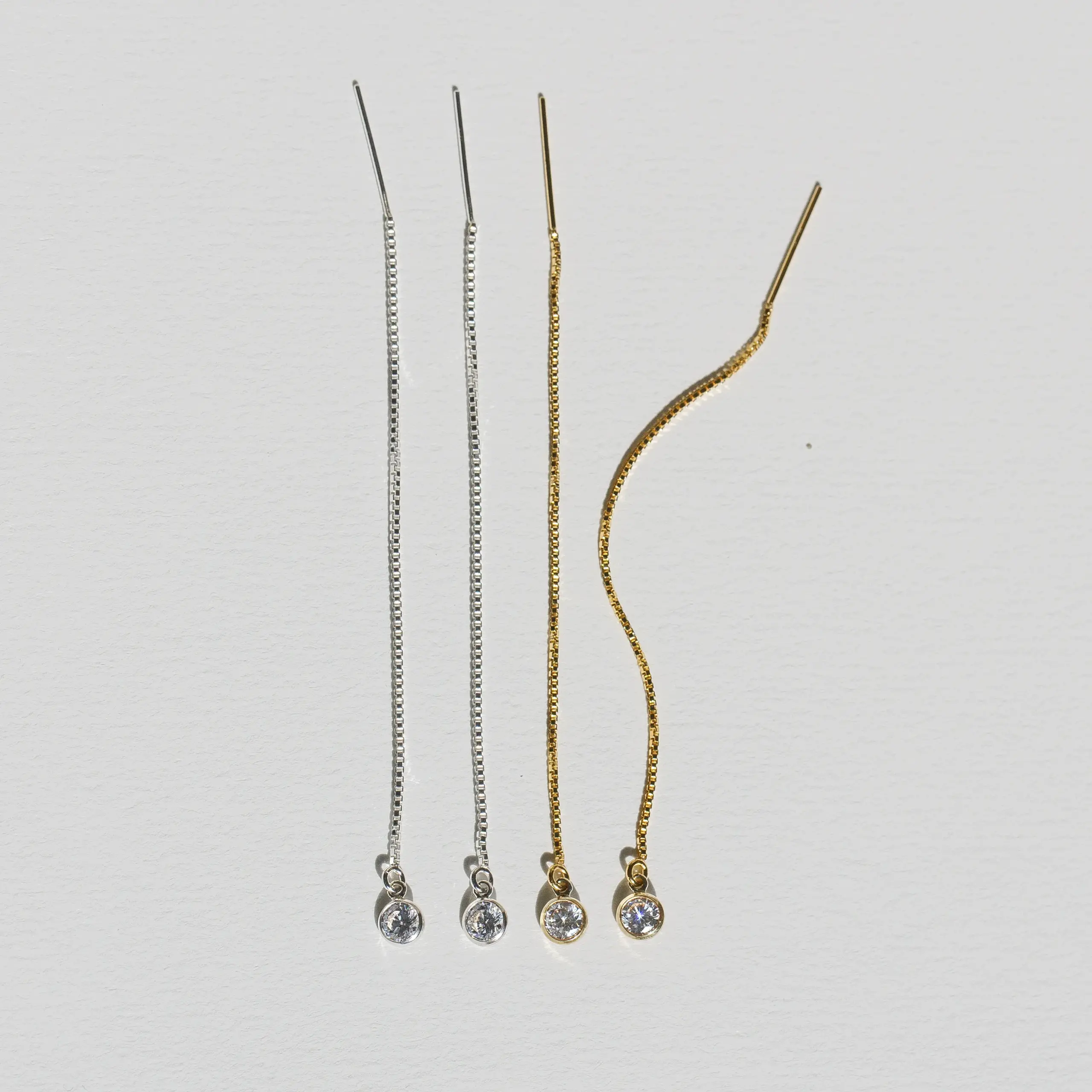 Boucles d'oreille chaînette + Cristal