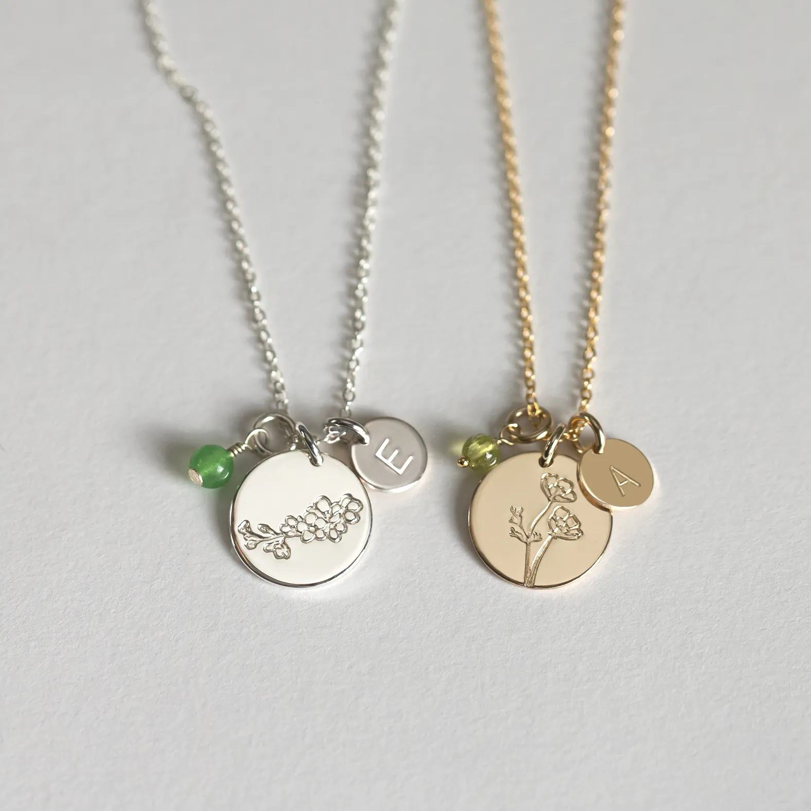 Collier Fleur & Pierre de Naissance